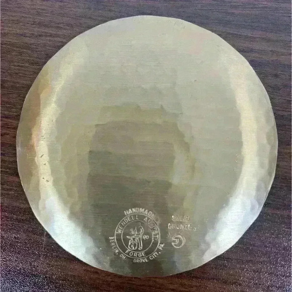 Wendell August Forge Handmade Solid Bronze Coaster Tray Welcome Pineapple 4-3/8” - Picture 2 of 4